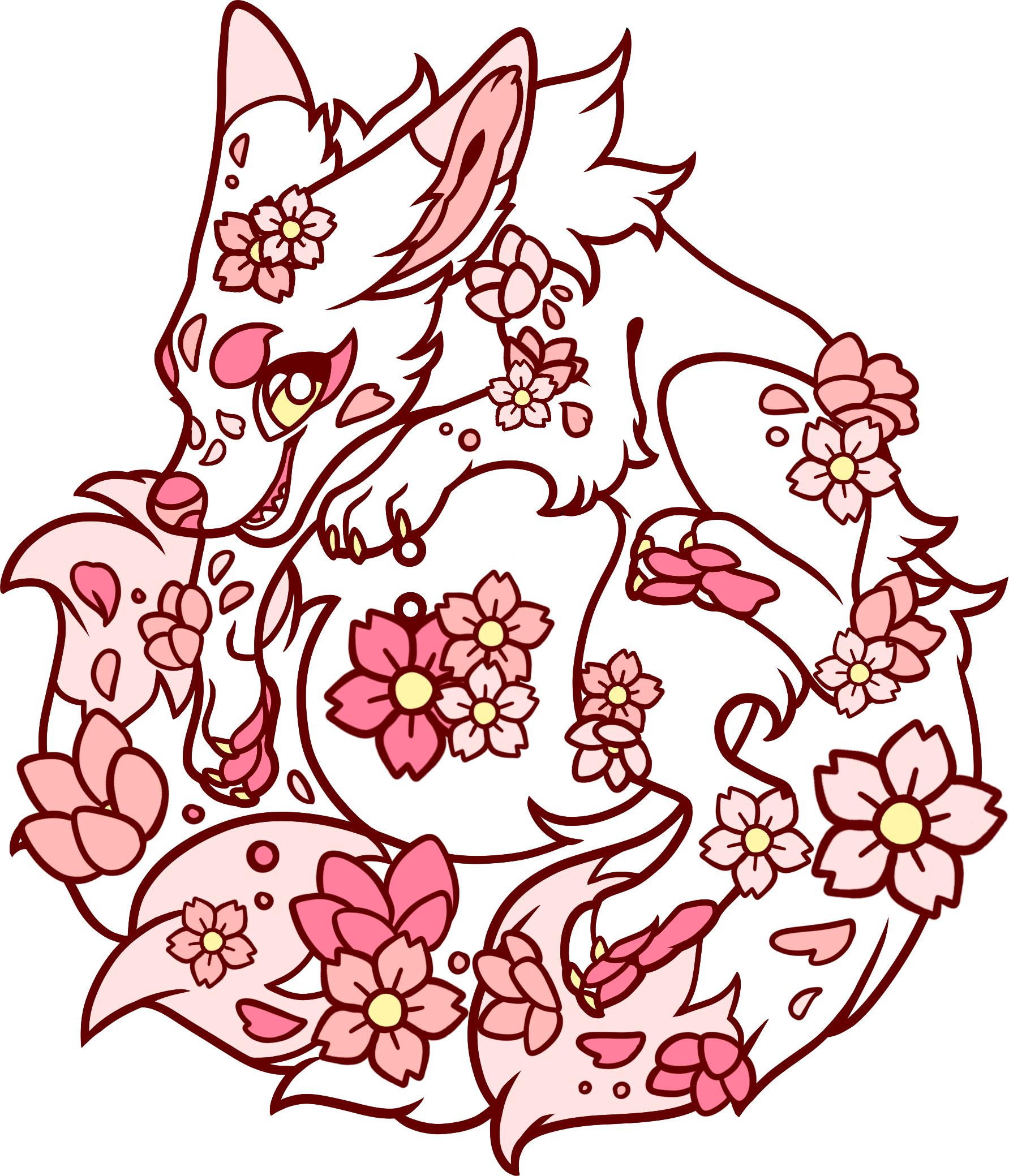 Artwork of the Sakura Firefox pin
